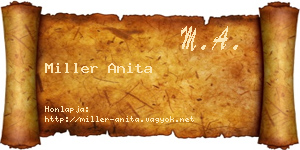 Miller Anita névjegykártya